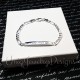925 Sterling Silver Diamond Cut Figaro ID Bracelet 