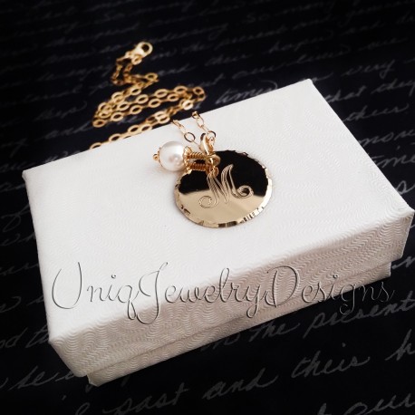 14k Gold Filled Initial Necklace 