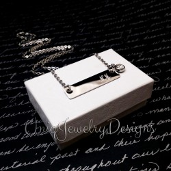Silver Stainless Steel Name Bar Necklace 