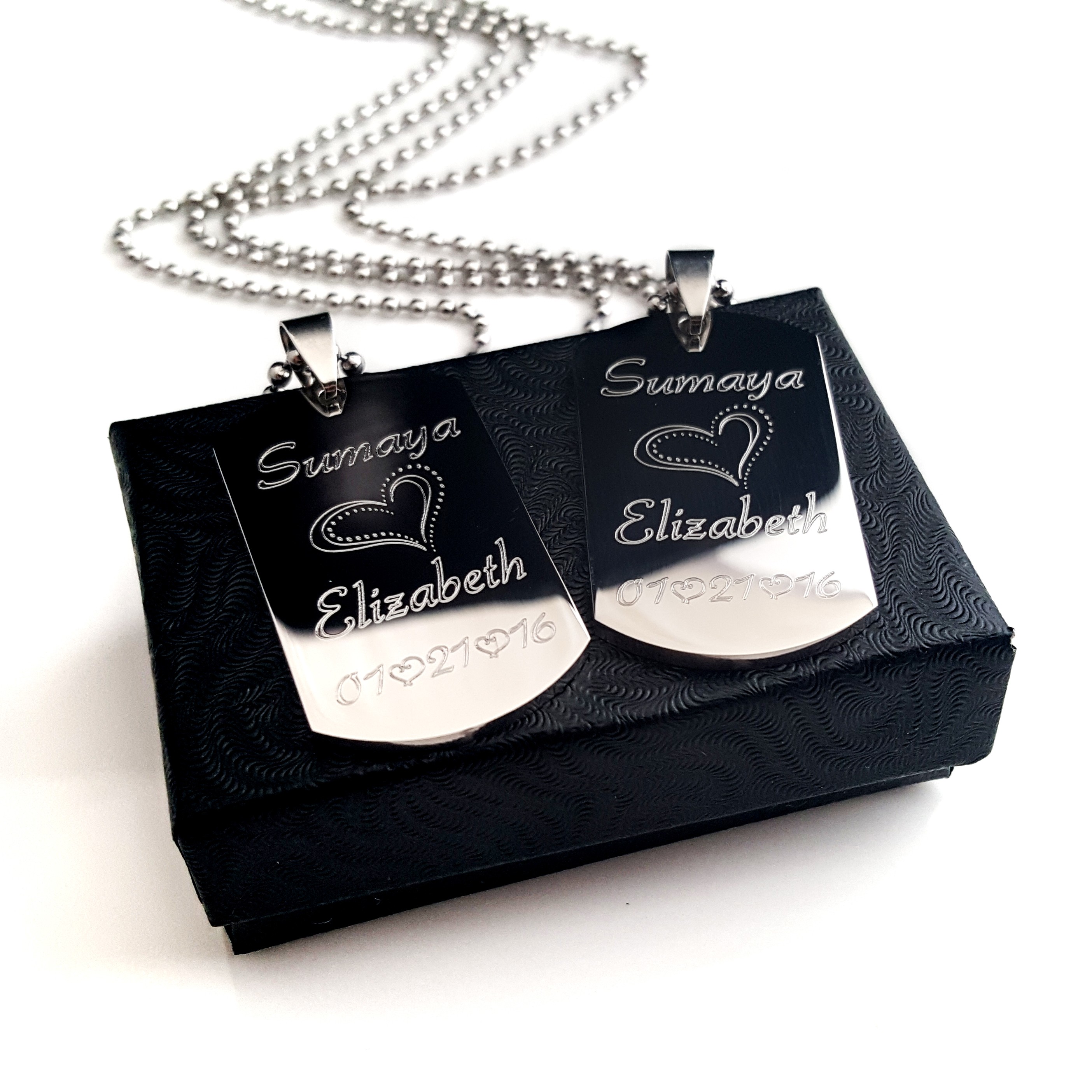 His and Her Set Couples Jewelry Set Valentine gift +His and Hers Dog Tag Set Her One His Only Personalized Couples Medium Dog Tag