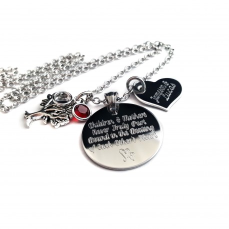 Personalized Mother's Tree Of Life Quote Necklace 