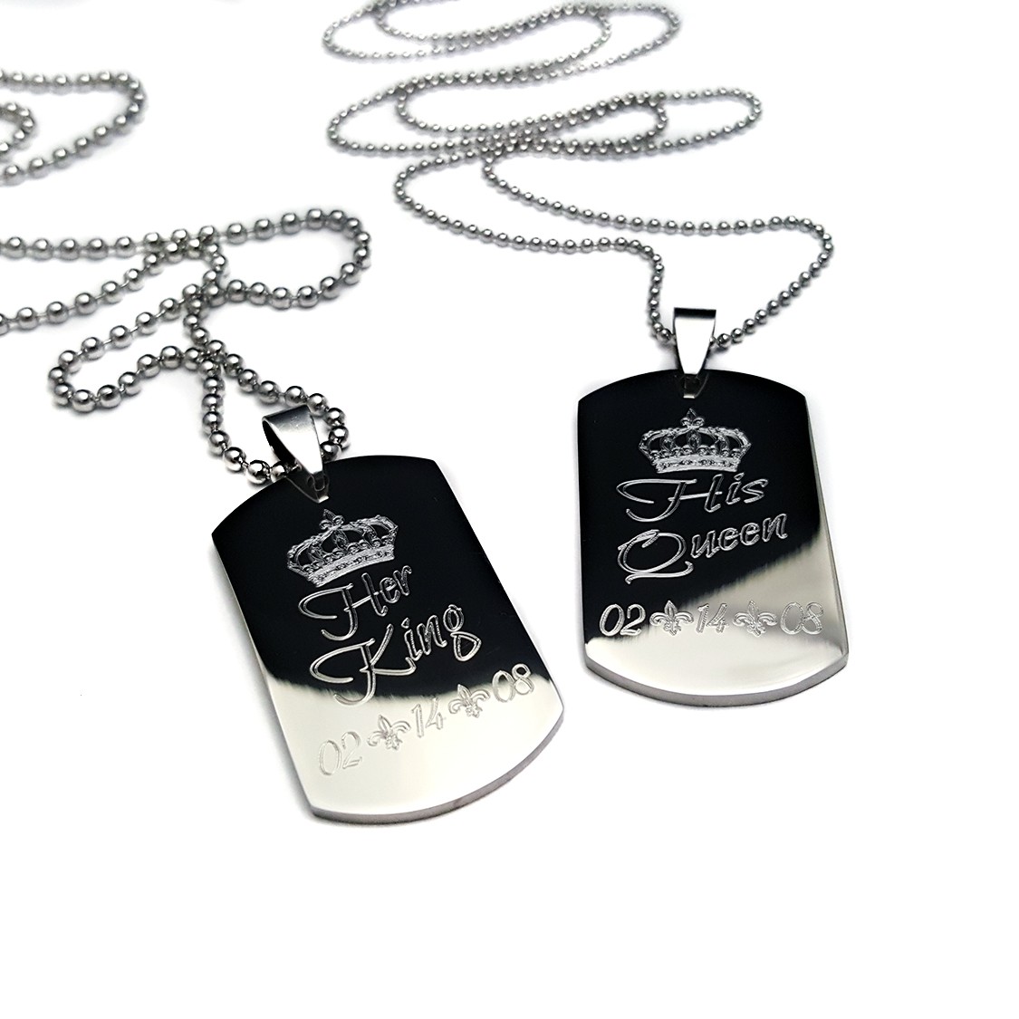 her king his queen dog tags