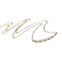 14k Gold Filled Swarovski Pearl Bar Necklace 