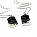 His and Hers Heart Cut Out Dog Tag Set