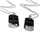 His and Her's dog tag heart cut out set