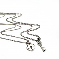 Lock and Key His and Hers Necklace Set 