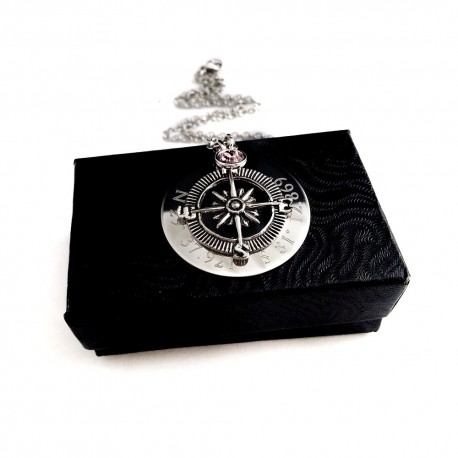 Personalized Coordinate Compass Necklace 