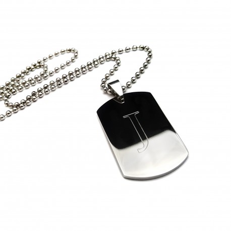 Initial Dog Tag Necklace 