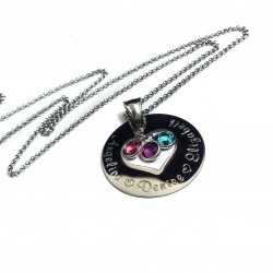 Mother's Heart Birthstone Necklace