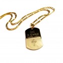Stainless Steel Cross Gold Dog Tag