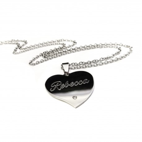 Personalized Crystal Heart Name Necklace