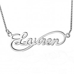 925 Sterling Silver Name Plate Necklace 
