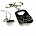  Father Daughter Keychain Necklace Set 