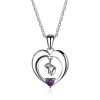 925 Sterling Silver Baby Feet Crystal Necklace 