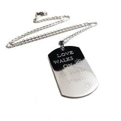 Love Walks On Four Paws Dog Tag Necklace 
