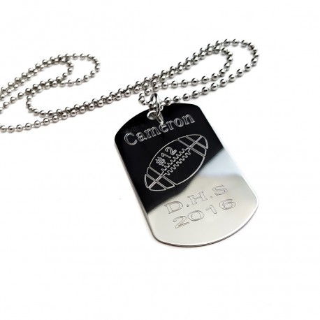 Personalized Football Dog Tag