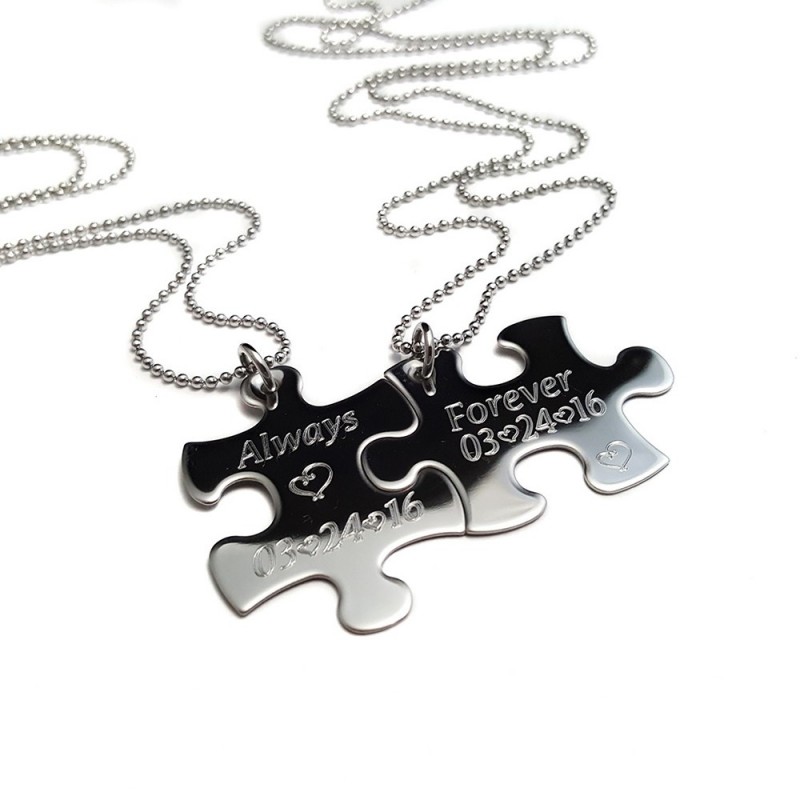 Jigsaw Piece Sterling Silver Necklace
