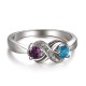 925 Sterling Silver Couples Birthstone Ring