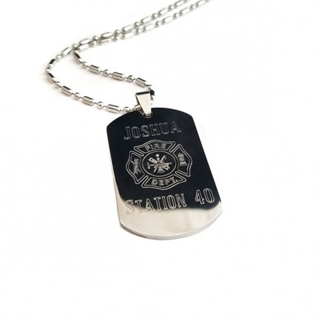 Personalized Firefighter Dog Tag 