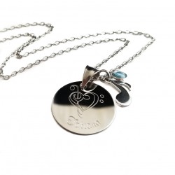 Personalized Treble Clef Heart Necklace