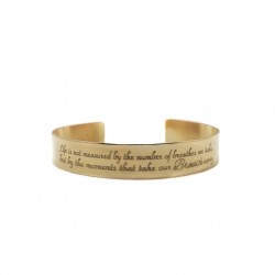 Inspirational Quote Nugold Brass Bangle Bracelet 