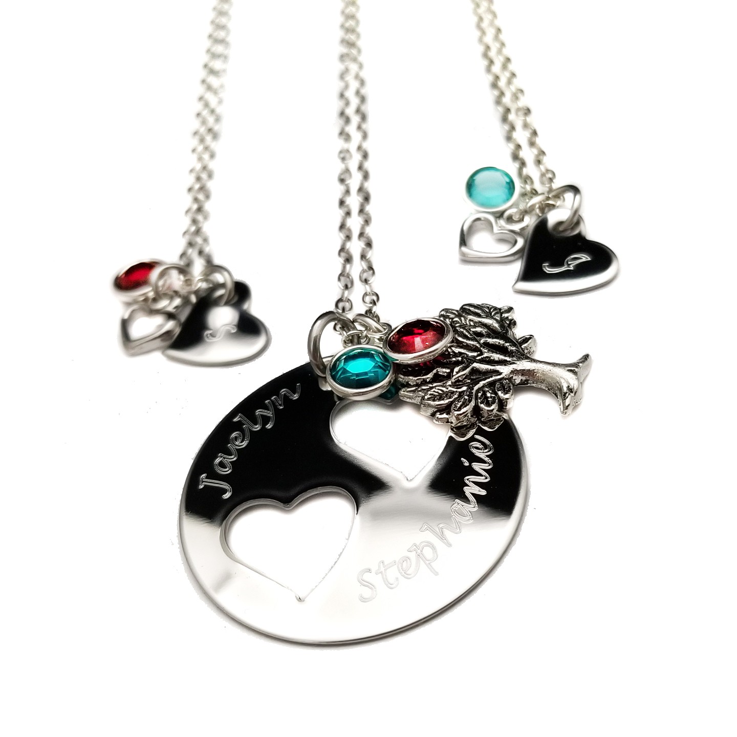 father daughter birthstone necklace