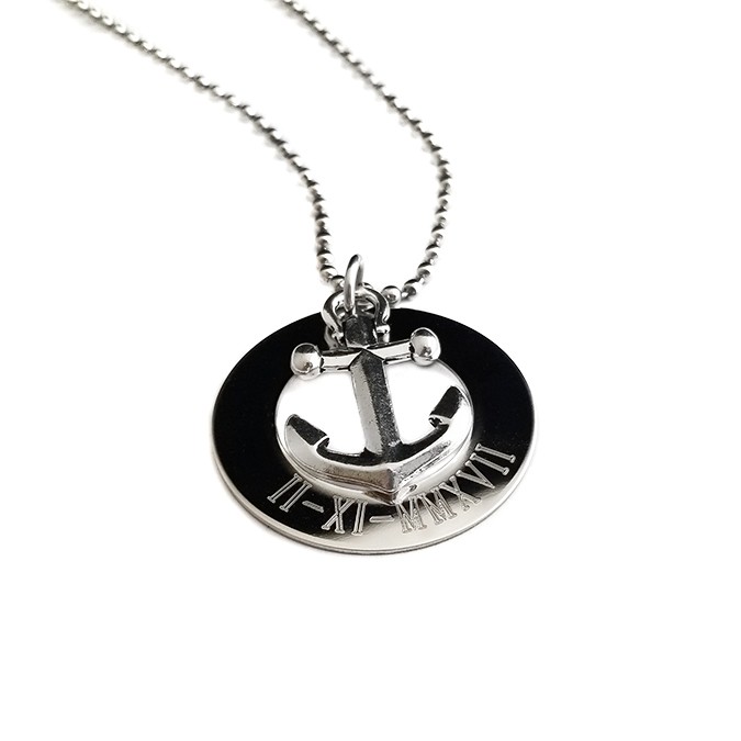 personalized anchor necklace