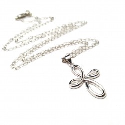 Sterling Silver Infinity Cross Necklace 