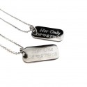 Her One His Only Mini Dog Tag Necklace Set
