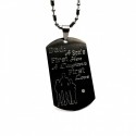 Father's Black Dog Tag Necklace 