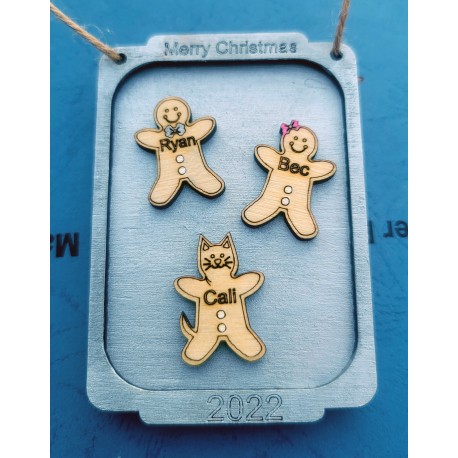 Gingerbread personalized cookie and tray ornament 