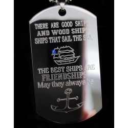  Engraved Friendship Dog Tag Necklace 