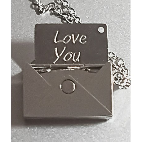 Mini envelope love letter Engraved Necklace