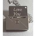 Mini envelope love letter Engraved Necklace